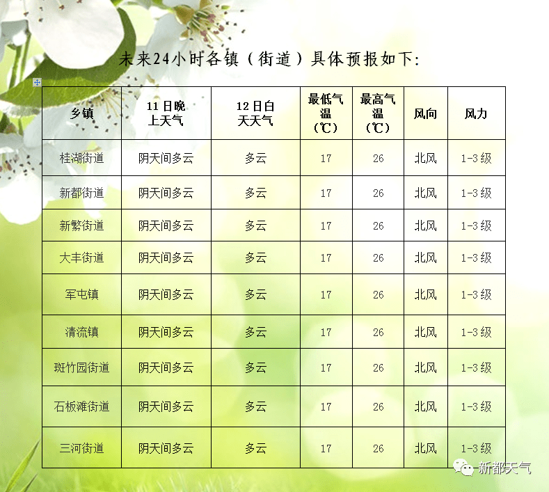 杨牌村天气预报更新通知