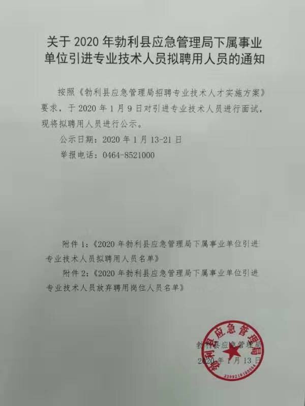 普兰店市应急管理局最新招聘启事