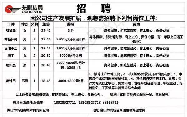 湖寮镇最新招聘信息汇总