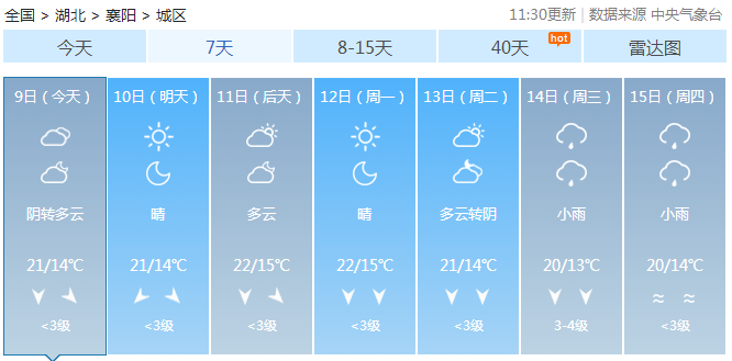 篆角天气预报更新